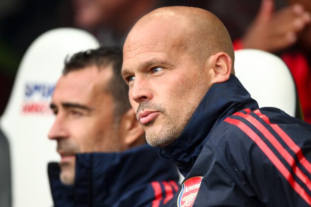 NEWCASTLE UPON TYNE, ENGLAND - AUGUST 11: Freddie Ljungberg the assistant first team coach of Arsenal  during the Premier League match between Newcastle United and Arsenal FC at St. James Park on August 11, 2019 in Newcastle upon Tyne, United Kingdom. (Photo by Robbie Jay Barratt - AMA/Getty Images)