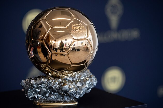 The Ballon d'Or trophy is displayed during a press conference to present the new Ballon d'Or trophy, on the outskirts of Paris, on September 19, 2019. (Photo by Thomas SAMSON / AFP)        (Photo credit should read THOMAS SAMSON/AFP via Getty Images)