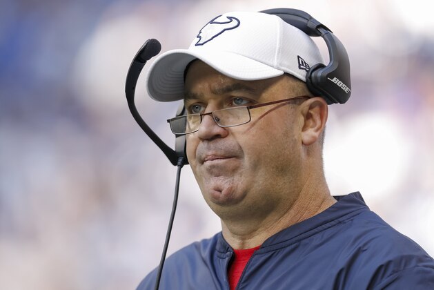 INDIANAPOLIS, IN - OCTOBER 20: Head coach Bill O'Brien of the Houston Texans is seen during the second half against the Indianapolis Colts at Lucas Oil Stadium on October 20, 2019 in Indianapolis, Indiana. (Photo by Michael Hickey/Getty Images)