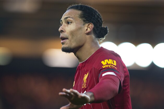 LIVERPOOL, ENGLAND - NOVEMBER 30: Virgil van Dijk of Liverpool during the Premier League match between Liverpool FC and Brighton & Hove Albion at Anfield on November 30, 2019 in Liverpool, United Kingdom. (Photo by Visionhaus)