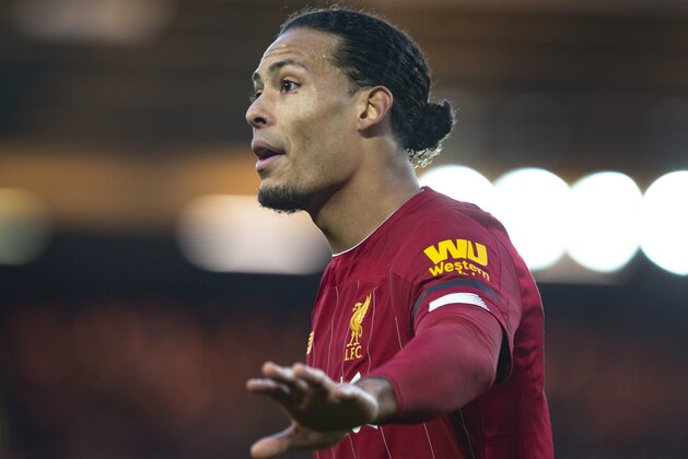 LIVERPOOL, ENGLAND - NOVEMBER 30: Virgil van Dijk of Liverpool during the Premier League match between Liverpool FC and Brighton & Hove Albion at Anfield on November 30, 2019 in Liverpool, United Kingdom. (Photo by Visionhaus)
