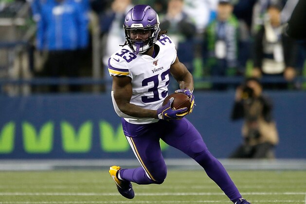 SEATTLE, WASHINGTON - DECEMBER 02:  Running back Dalvin Cook #33 of the Minnesota Vikings carries the ball against the defense oat CenturyLink Field on December 02, 2019 in Seattle, Washington. (Photo by Otto Greule Jr/Getty Images)