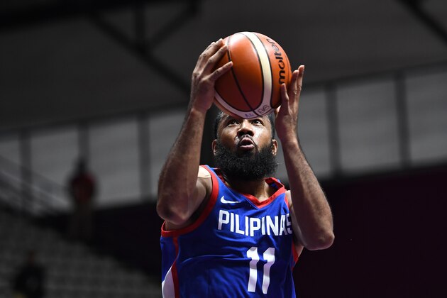 JAKARTA, INDONESIA - AUGUST 16:  Stanley Pringle of Philippines #11 shoots during the Men's Basketball qualification game between Kazakhstan and Philippines in the Asian Games 2018  at Hall A Gelora Bung Karno Senayan Stadium on August 16, 2018 in Jakarta, Indonesia.  (Photo by Robertus Pudyanto/Getty Images)