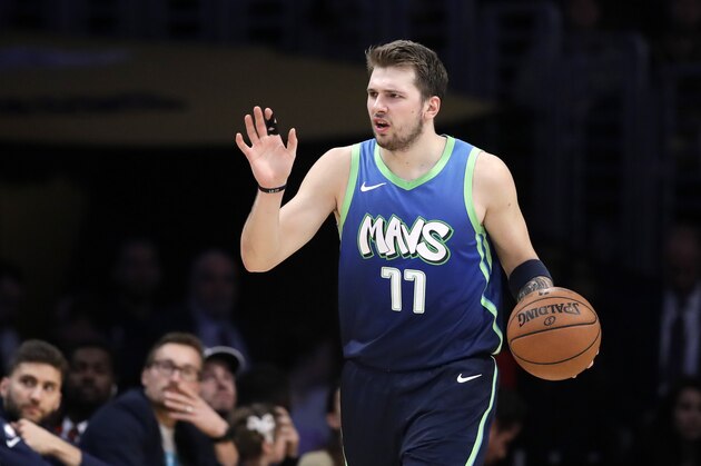 Dallas Mavericks' Luka Doncic in action against the Los Angeles Lakers during an NBA basketball game Sunday, Dec. 1, 2019 in Los Angeles. (AP Photo/Marcio Jose Sanchez)