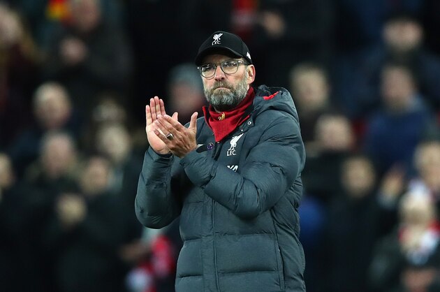 LIVERPOOL, ENGLAND - DECEMBER 04: Jurgen Klopp, Manager of Liverpool acknowledges the fans after the Premier League match between Liverpool FC and Everton FC at Anfield on December 04, 2019 in Liverpool, United Kingdom. (Photo by Clive Brunskill/Getty Images) LIVERPOOL, ENGLAND - DECEMBER 04: Jurgen Klopp, Manager of Liverpool acknowledges the fans after the Premier League match between Liverpool FC and Everton FC at Anfield on December 04, 2019 in Liverpool, United Kingdom. (Photo by Clive Brunskill/Getty Images)