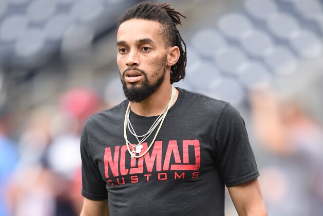 WASHINGTON, DC - SEPTEMBER 14:  Billy Hamilton #9 of the Atlanta Braves looks on before a baseball game against the Washington Nationals at Nationals Park on September 14, 2019 in Washington, DC.  (Photo by Mitchell Layton/Getty Images)
