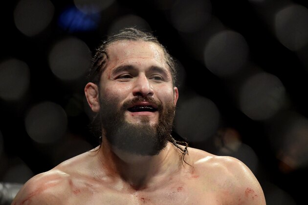 NEW YORK, NEW YORK - NOVEMBER 02:  Jorge Masvidal of the United States fights against Nate Diaz (not pictured) of the United States in the Welterweight
