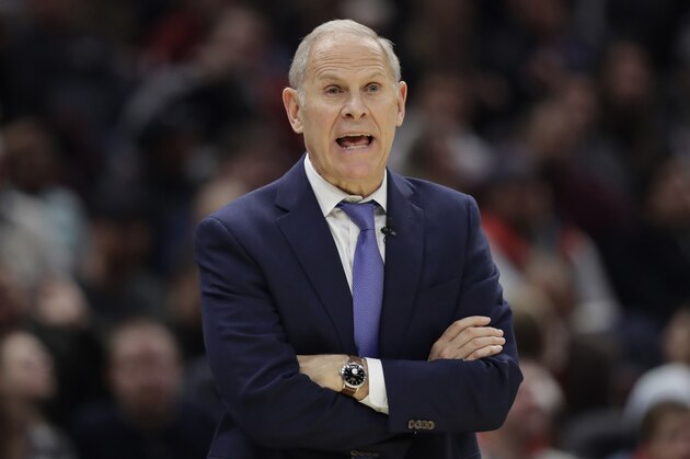 Cleveland Cavaliers head coach John Beilein yells instructions to players in the second half of an NBA basketball game against the Detroit Pistons, Tuesday, Dec. 3, 2019, in Cleveland. Detroit won 127-94. (AP Photo/Tony Dejak)