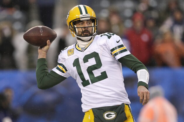 Green Bay Packers quarterback Aaron Rodgers throws during the second half of an NFL football game against the New York Giants, Sunday, Dec. 1, 2019, in East Rutherford, N.J. (AP Photo/Adam Hunger)