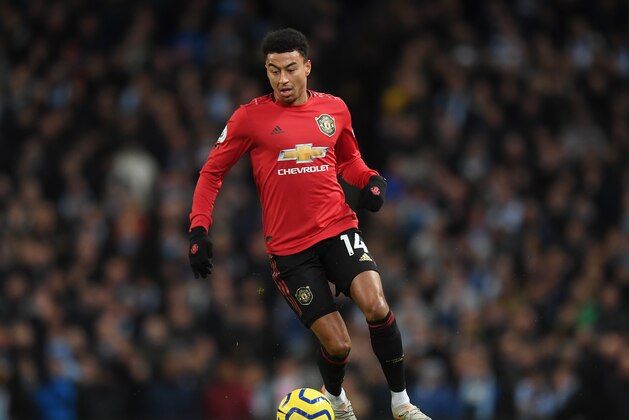 MANCHESTER, ENGLAND - DECEMBER 07: Jesse Lingard of Manchester United during the Premier League match between Manchester City and Manchester United at Etihad Stadium on December 07, 2019 in Manchester, United Kingdom. (Photo by Michael Regan/Getty Images)