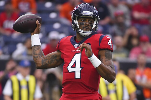 Houston Texans quarterback Deshaun Watson (4) passes against the Denver Broncos during the first half of an NFL football game Sunday, Dec. 8, 2019, in Houston. (AP Photo/Eric Christian Smith) Houston Texans quarterback Deshaun Watson (4) passes against the Denver Broncos during the first half of an NFL football game Sunday, Dec. 8, 2019, in Houston. (AP Photo/Eric Christian Smith)