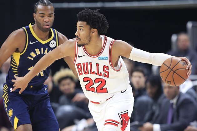 INDIANAPOLIS, INDIANA - NOVEMBER 03:   Otto Porter Jr #22 of the Chicago Bulls dribbles the ball against the Indiana Pacers at Bankers Life Fieldhouse on November 03, 2019 in Indianapolis, Indiana. NOTE TO USER: User expressly acknowledges and agrees that, by downloading and or using this photograph, User is consenting to the terms and conditions of the Getty Images License Agreement. (Photo by Andy Lyons/Getty Images)