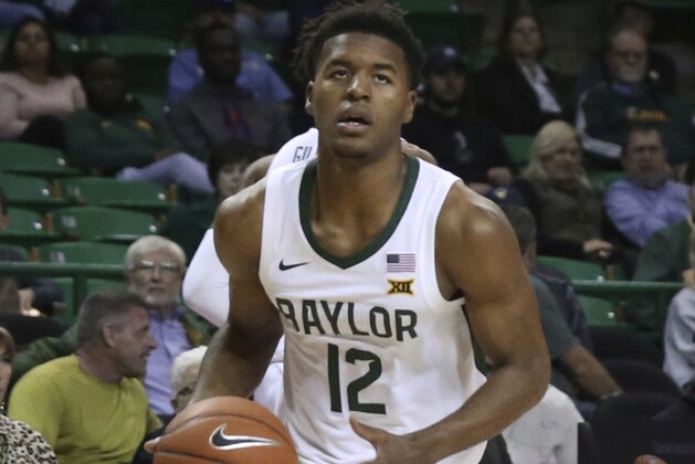 Baylor guard Jared Butler drives the lane against Maryland-Eastern Shore in the second half of an NCAA college basketball game, Tuesday, Dec. 3, 2019, in Waco, Texas. Baylor won 78-46. (AP Photo/Rod Aydelotte)