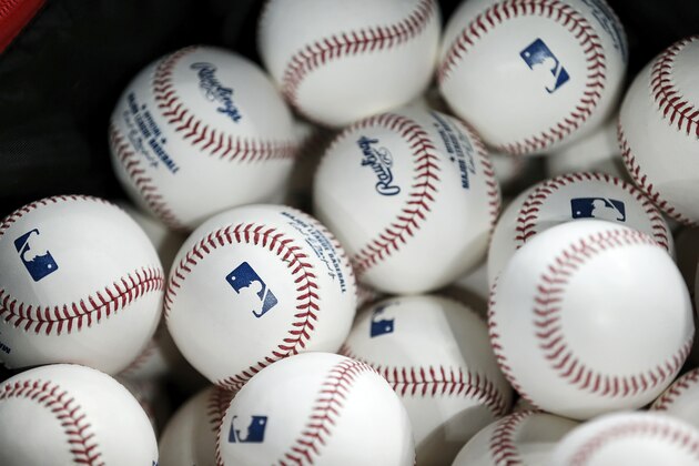 HOUSTON, TX - OCTOBER 30:  A bag of baseballs is seen on the field before Game Seven of the 2019 World Series between the Houston Astros and the Washington Nationals at Minute Maid Park on October 30, 2019 in Houston, Texas.  (Photo by Tim Warner/Getty Images)