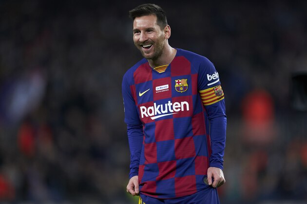 BARCELONA, SPAIN - DECEMBER 07: Lionel Messi of FC Barcelona reacts during the La Liga match between FC Barcelona and RCD Mallorca at Camp Nou on December 07, 2019 in Barcelona, Spain. (Photo by Quality Sport Images/Getty Images)