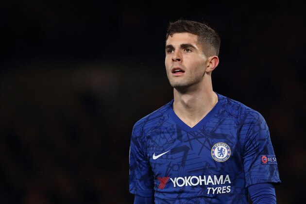 LONDON, ENGLAND - DECEMBER 10: Christian Pulisic of Chelsea during the UEFA Champions League group H match between Chelsea FC and Lille OSC at Stamford Bridge on December 10, 2019 in London, United Kingdom. (Photo by James Williamson - AMA/Getty Images)