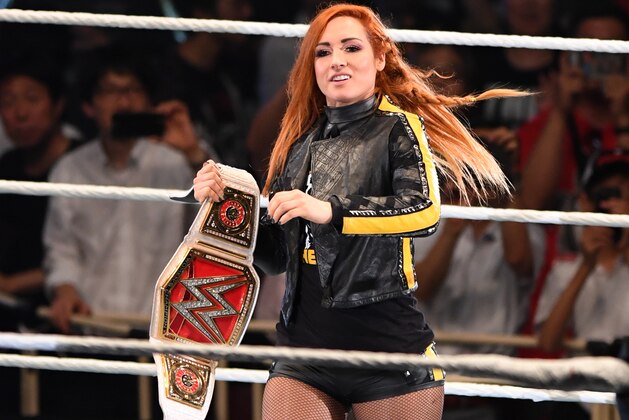 TOKYO,JAPAN - JUNE 28: Becky Lynch enters the ring during the WWE Live Tokyo at Ryogoku Kokugikan on June 28, 2019 in Tokyo, Japan. (Photo by Etsuo Hara/Getty Images) TOKYO,JAPAN - JUNE 28: Becky Lynch enters the ring during the WWE Live Tokyo at Ryogoku Kokugikan on June 28, 2019 in Tokyo, Japan. (Photo by Etsuo Hara/Getty Images)