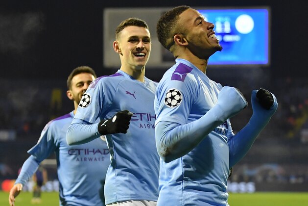 ZAGREB, CROATIA - DECEMBER 11: Gabriel Jesus of Manchester City celebrates after scoring his team's second goal during the UEFA Champions League group C match between Dinamo Zagreb and Manchester City at Maksimir Stadium on December 11, 2019 in Zagreb, Croatia. (Photo by Dan Mullan/Getty Images)