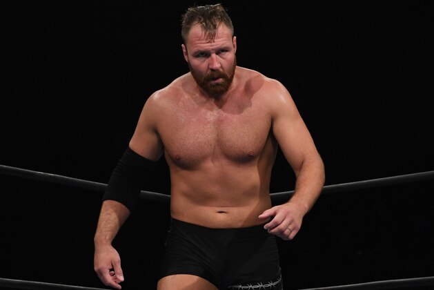 YOKOHAMA, JAPAN - AUGUST 08:   Jon Moxley enters the ring during the New Japan Pro-Wrestling G1 Climax 29 at Yokohama Cultural Gymnasium on August 08, 2019 in Yokohama, Kanagawa, Japan. (Photo by Etsuo Hara/Getty Images)