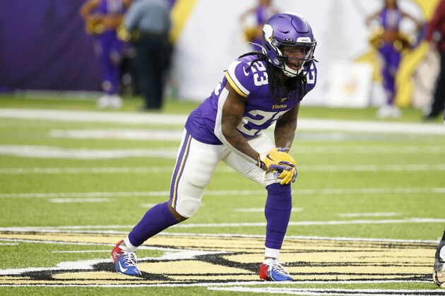 Minnesota Vikings running back Mike Boone gets set for a play during the first half of an NFL football game against the Detroit Lions, Sunday, Dec. 8, 2019, in Minneapolis. (AP Photo/Bruce Kluckhohn)