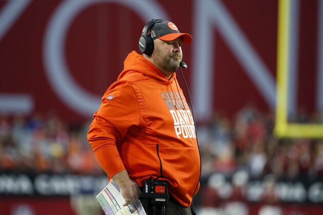 GLENDALE, ARIZONA - DECEMBER 15: Head coach Freddie Kitchens of the Cleveland Browns reacts after a play against the Arizona Cardinals during the second half of the NFL football game at State Farm Stadium on December 15, 2019 in Glendale, Arizona. The Cardinals defeated the Browns 38-24. (Photo by Ralph Freso/Getty Images)