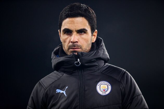BURNLEY, ENGLAND - DECEMBER 03: Mikel Arteta the assistant head coach / manager of Manchester City during the Premier League match between Burnley FC and Manchester City at Turf Moor on December 3, 2019 in Burnley, United Kingdom. (Photo by Robbie Jay Barratt - AMA/Getty Images)