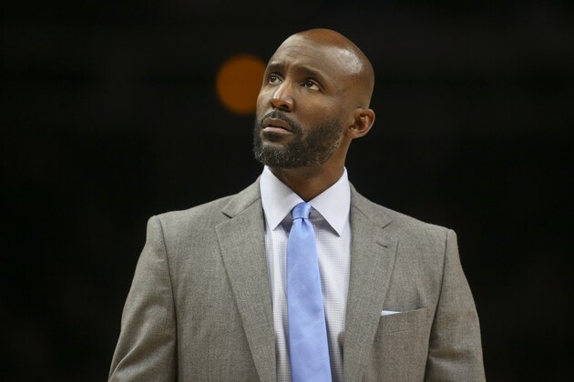 Atlanta Hawks head coach Lloyd Pierce in the first half of an NBA basketball game against the Indiana Pacers, Friday, Dec. 13, 2019, in Atlanta. (AP Photo/Brett Davis)