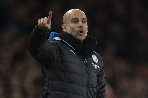 LONDON, ENGLAND - DECEMBER 15: Manchester City Manager Pep Guardiola during to the Premier League match between Arsenal FC and Manchester City at Emirates Stadium on December 15, 2019 in London, United Kingdom. (Photo by Visionhaus)