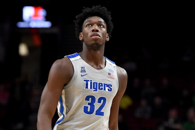 PORTLAND, OREGON - NOVEMBER 12: James Wiseman #32 of the Memphis Tigers walks up court during the first half of the game against the Oregon Ducks between the Oregon Ducks and Memphis Grizzlies at Moda Center on November 12, 2019 in Portland, Oregon. (Photo by Steve Dykes/Getty Images)