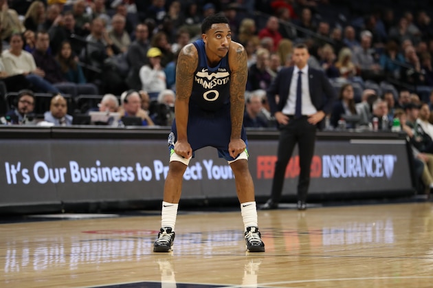 MINNEAPOLIS, MN - DECEMBER 11: Jeff Teague #0 of the Minnesota Timberwolves looks on against the Utah Jazz on December 11, 2019 at Target Center in Minneapolis, Minnesota. NOTE TO USER: User expressly acknowledges and agrees that, by downloading and or using this Photograph, user is consenting to the terms and conditions of the Getty Images License Agreement. Mandatory Copyright Notice: Copyright 2019 NBAE (Photo by Jordan Johnson/NBAE via Getty Images)