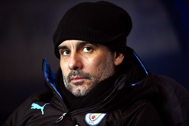 OXFORD, ENGLAND - DECEMBER 18:  Manager of Manchester City, Josep Guardiola looks on during the Carabao Cup Quarter Final match between Oxford United and Manchester City at Kassam Stadium on December 18, 2019 in Oxford, England. (Photo by Justin Setterfield/Getty Images)