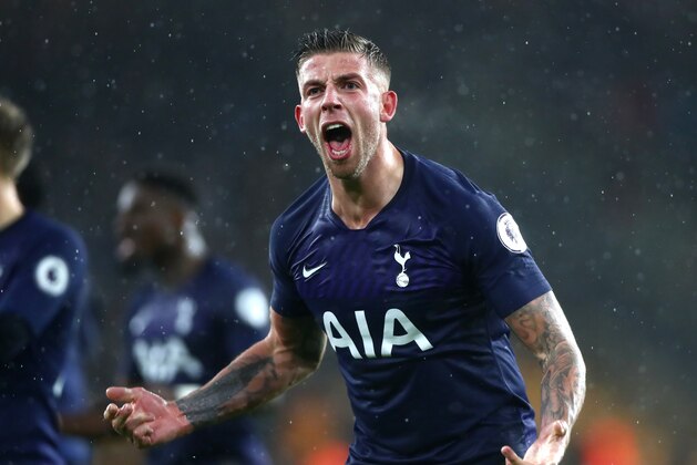 WOLVERHAMPTON, ENGLAND - DECEMBER 15: Toby Alderweireld of Tottenham Hotspur celebrates after the Premier League match between Wolverhampton Wanderers and Tottenham Hotspur at Molineux on December 15, 2019 in Wolverhampton, United Kingdom. (Photo by Chloe Knott - Danehouse/Getty Images)