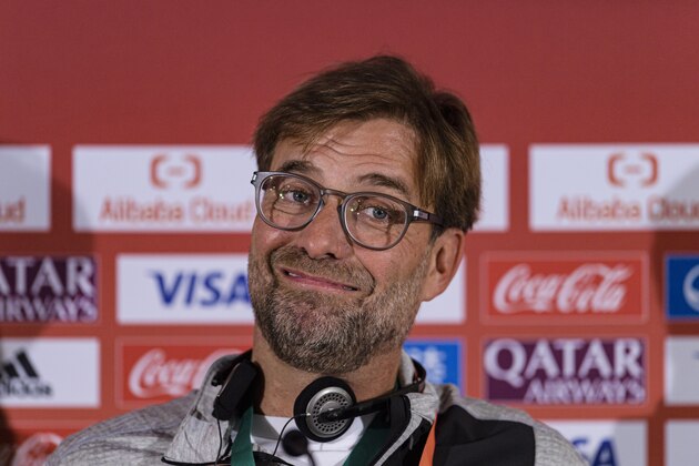 DOHA, QATAR - DECEMBER 17: Liverpool Head Coach Juergen Klopp talks during FIFA Club World Cup Pre Match Press Conference prior the Semi-Final match between Monterrey and Liverpool FC at Education City Stadium on December 17, 2019 in Doha, Qatar. (Photo by Eurasia Sport Images/Getty Images)