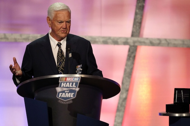 CHARLOTTE, NC - MAY 23:  Hall of Fame inductee Junior Johnson speaks during the 2010 NASCAR Hall of Fame Induction Ceremony at the Charlotte Convention Center on May 23, 2010 in Charlotte, North Carolina.  (Photo by Streeter Lecka/Getty Images)