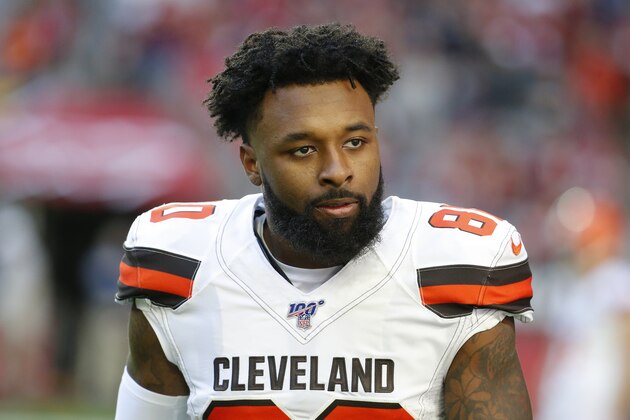 Cleveland Browns wide receiver Jarvis Landry (80) during an NFL football game against the Arizona Cardinals, Sunday, Dec. 15, 2019, in Glendale, Ariz. (AP Photo/Rick Scuteri)