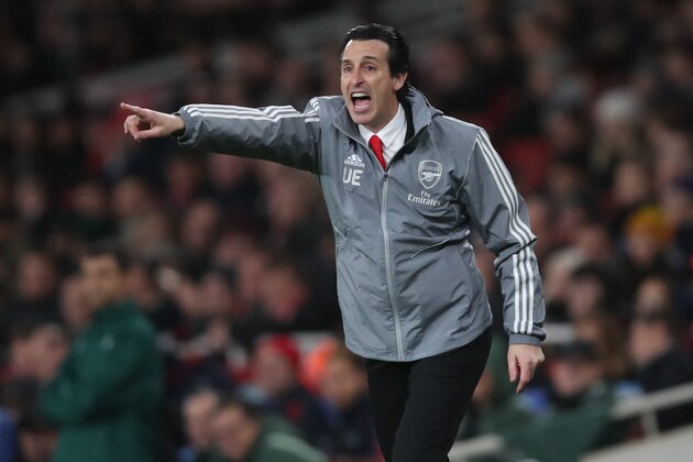 LONDON, ENGLAND - NOVEMBER 28: Unai Emery manager of Arsenal during the UEFA Europa League group F match between Arsenal FC and Eintracht Frankfurt at Emirates Stadium on November 28, 2019 in London, United Kingdom. (Photo by Marc Atkins/Getty Images)