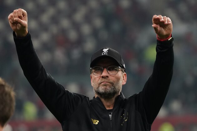 DOHA, QATAR - DECEMBER 21:  Liverpool manager Juergen Klopp celebrates the victory after the FIFA Club World Cup Final between Liverpool and Flamengo at Khalifa Stadium on December 21, 2019 in Doha, Qatar. (Photo by Etsuo Hara/Getty Images)
