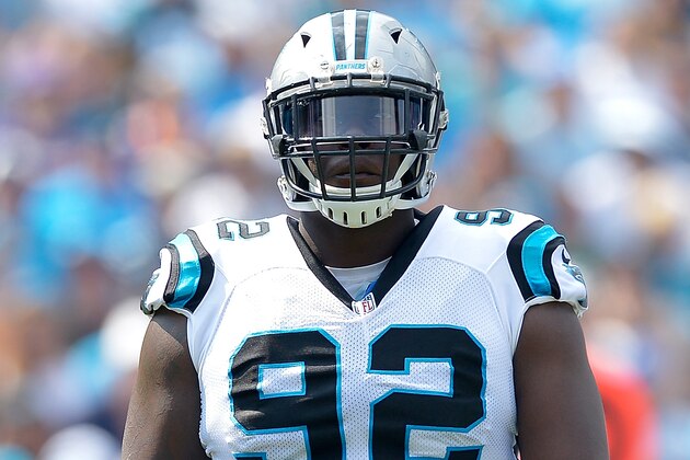 CHARLOTTE, NC - SEPTEMBER 25:  Vernon Butler #92 of the Carolina Panthers against the Minnesota Vikings during the game at Bank of America Stadium on September 25, 2016 in Charlotte, North Carolina. The Vikings won 22-10.  (Photo by Grant Halverson/Getty Images)