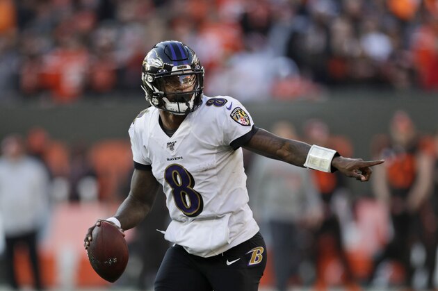 Baltimore Ravens quarterback Lamar Jackson scrambles during the second half of an NFL football game against the Cleveland Browns, Sunday, Dec. 22, 2019, in Cleveland. (AP Photo/Ron Schwane)