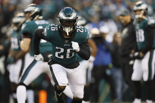 Philadelphia Eagles running back Miles Sanders ahead of an NFL football game against the Dallas Cowboys Sunday, Dec. 22, 2019, in Philadelphia. (AP Photo/Michael Perez)