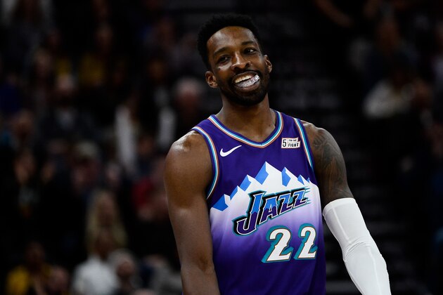 SALT LAKE CITY, UT - DECEMBER 07: Jeff Green #22 of the Utah Jazz reacts to a play during a game against the Memphis Grizzlies at Vivint Smart Home Arena on December 7, 2019 in Salt Lake City, Utah. NOTE TO USER: User expressly acknowledges and agrees that, by downloading and/or using this photograph, user is consenting to the terms and conditions of the Getty Images License Agreement. (Photo by Alex Goodlett/Getty Images) SALT LAKE CITY, UT - DECEMBER 07: Jeff Green #22 of the Utah Jazz reacts to a play during a game against the Memphis Grizzlies at Vivint Smart Home Arena on December 7, 2019 in Salt Lake City, Utah. NOTE TO USER: User expressly acknowledges and agrees that, by downloading and/or using this photograph, user is consenting to the terms and conditions of the Getty Images License Agreement. (Photo by Alex Goodlett/Getty Images)