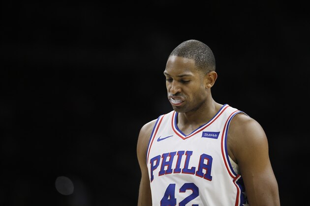 Philadelphia 76ers' Al Horford plays during an NBA basketball game against the Toronto Raptors, Sunday, Dec. 8, 2019, in Philadelphia. (AP Photo/Matt Slocum)