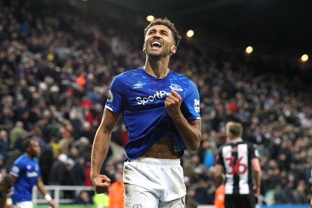 NEWCASTLE UPON TYNE, ENGLAND - DECEMBER 28:  Dominic Calvert-Lewin of Everton celebrates after the Premier League match between Newcastle United and Everton FC at St. James Park on December 28, 2019 in Newcastle upon Tyne, United Kingdom. (Photo by James Gill - Danehouse/Getty Images)
