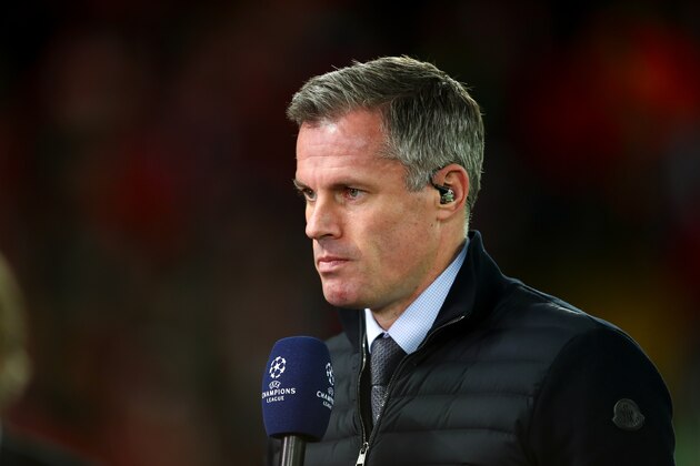 LIVERPOOL, ENGLAND - OCTOBER 02: Jamie Carragher during the UEFA Champions League group E match between Liverpool FC and RB Salzburg at Anfield on October 2, 2019 in Liverpool, United Kingdom. (Photo by Robbie Jay Barratt - AMA/Getty Images) LIVERPOOL, ENGLAND - OCTOBER 02: Jamie Carragher during the UEFA Champions League group E match between Liverpool FC and RB Salzburg at Anfield on October 2, 2019 in Liverpool, United Kingdom. (Photo by Robbie Jay Barratt - AMA/Getty Images)