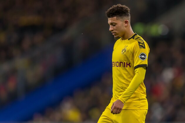 SINSHEIM, GERMANY - DECEMBER 20: (BILD ZEITUNG OUT) Jadon Sancho of Borussia Dortmund looks dejected during the Bundesliga match between TSG 1899 Hoffenheim and Borussia Dortmund at PreZero-Arena on December 20, 2019 in Sinsheim, Germany. (Photo by TF-Images/Getty Images)