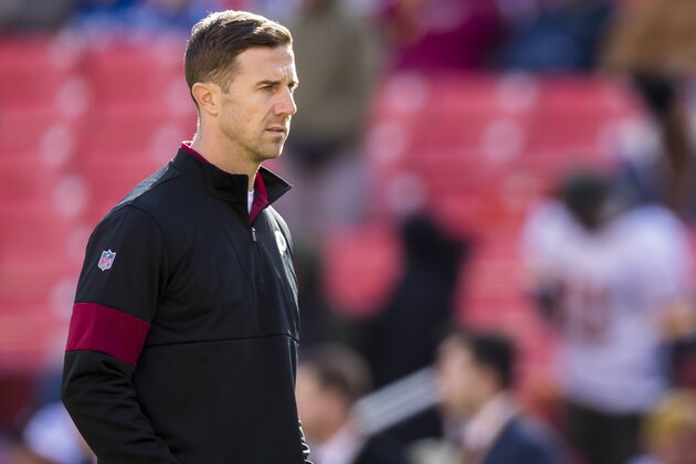 LANDOVER, MD - NOVEMBER 24: Alex Smith #11 of the Washington Redskins looks on before the game against the Detroit Lions at FedExField on November 24, 2019 in Landover, Maryland. (Photo by Scott Taetsch/Getty Images)