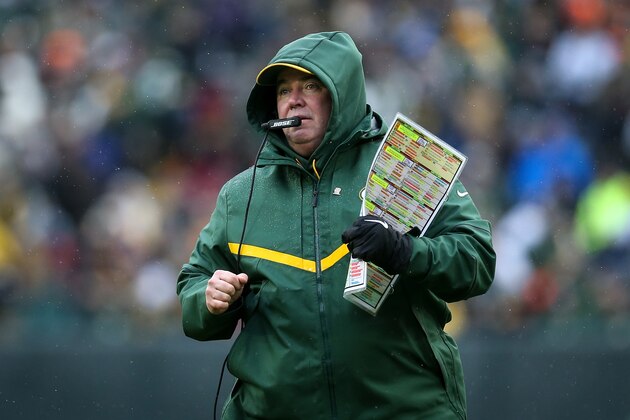 GREEN BAY, WISCONSIN - DECEMBER 02:  Head coach Mike McCarthy of the Green Bay Packers looks on from the sideline in the second quarter against the Arizona Cardinals at Lambeau Field on December 02, 2018 in Green Bay, Wisconsin. (Photo by Dylan Buell/Getty Images)