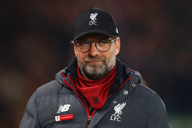 LIVERPOOL, ENGLAND - DECEMBER 29: Liverpool manager Jurgen Klopp looks on during the Premier League match between Liverpool FC and Wolverhampton Wanderers at Anfield on December 29, 2019 in Liverpool, United Kingdom. (Photo by Chris Brunskill/Fantasista/Getty Images)