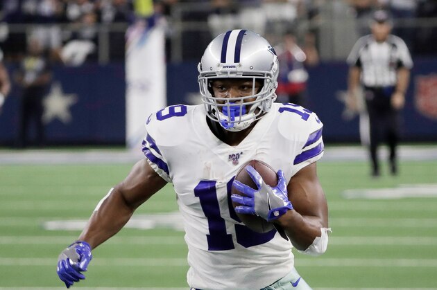 Dallas Cowboys wide receiver Amari Cooper (19) gains yardage after catching a pass during an NFL football game against the Philadelphia Eagles in Arlington, Texas, Sunday, Oct. 20, 2019. (AP Photo/Roger Steinman) Dallas Cowboys wide receiver Amari Cooper (19) gains yardage after catching a pass during an NFL football game against the Philadelphia Eagles in Arlington, Texas, Sunday, Oct. 20, 2019. (AP Photo/Roger Steinman)