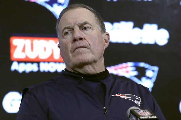 New England Patriots head coach Bill Belichick speaks to the media following an NFL football game against the Miami Dolphins, Sunday, Dec. 29, 2019, in Foxborough, Mass. (AP Photo/Elise Amendola)